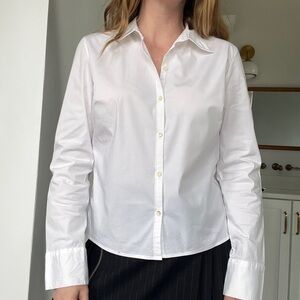 The Limited White Button-Down stretch Cotton Shirt for Women